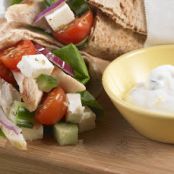 LEFTOVER-Greek veggie, chicken and cheese wrap